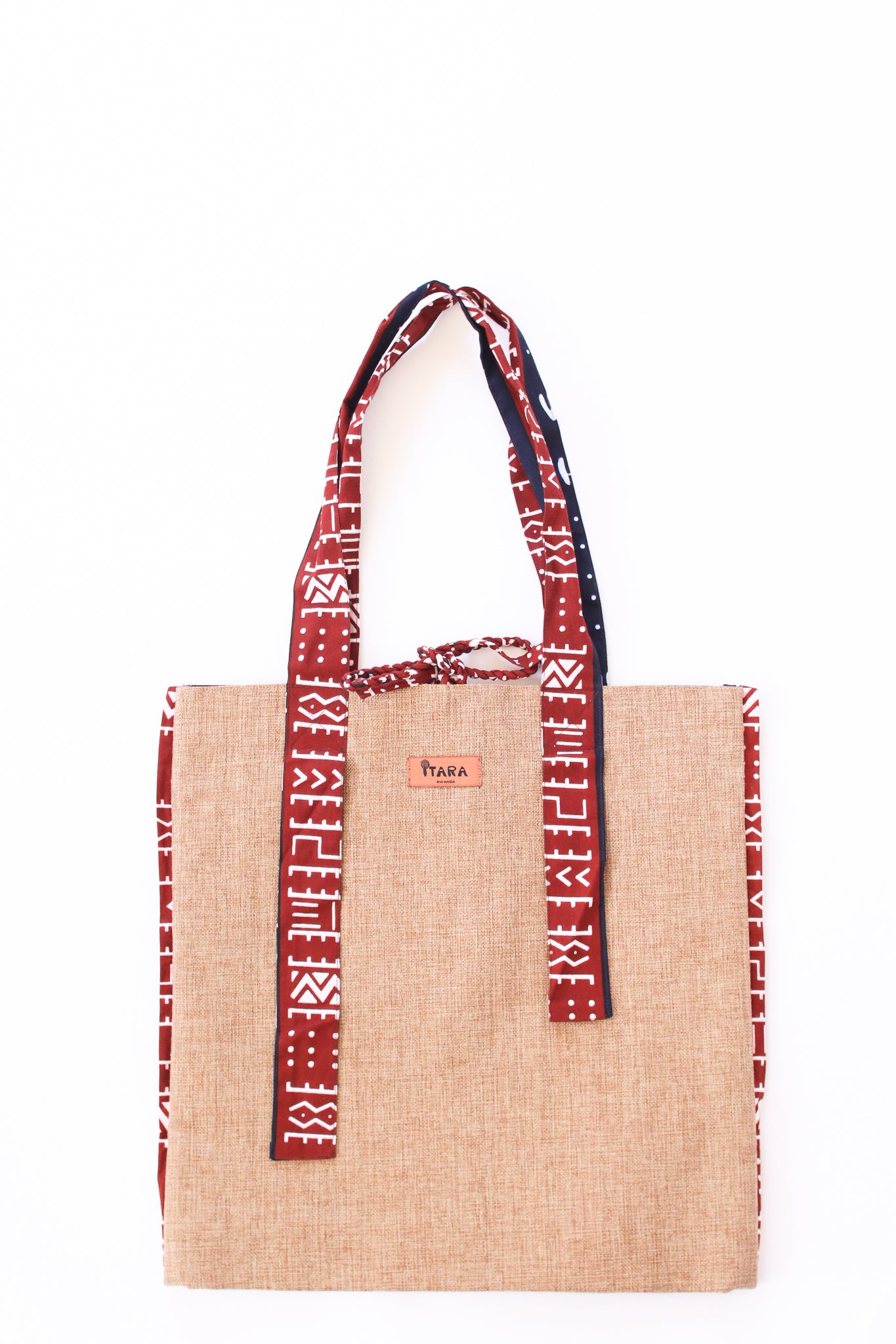 Canvas + Kitenge Tote Bag, Mud Cloth