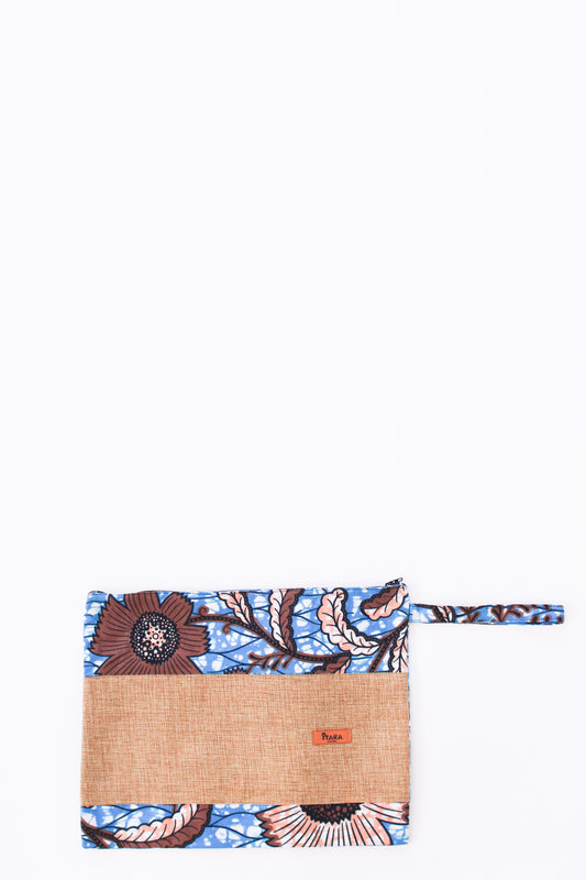 Canvas + Kitenge Oversize Wristlet, Wildflower