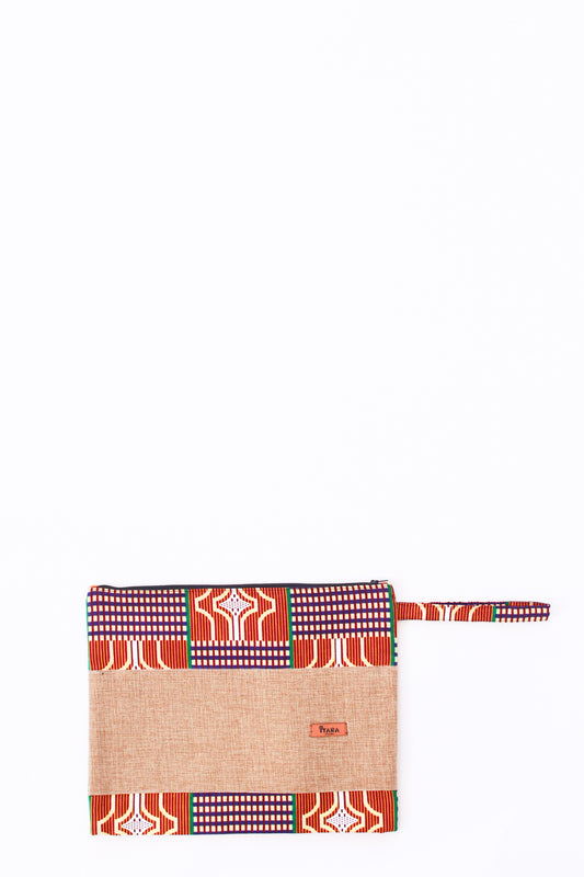 Canvas + Kitenge Oversize Wristlet, Mosaic