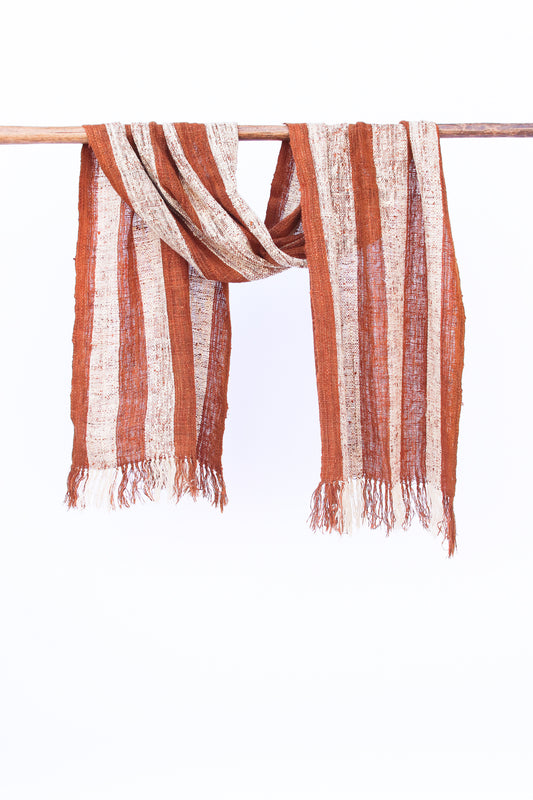 Wild Silk Scarf Natural + Tumeric + Nato Bark