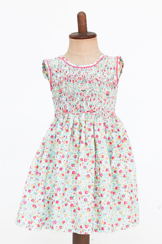 Hand-Smocked Dress, Springtime Floral