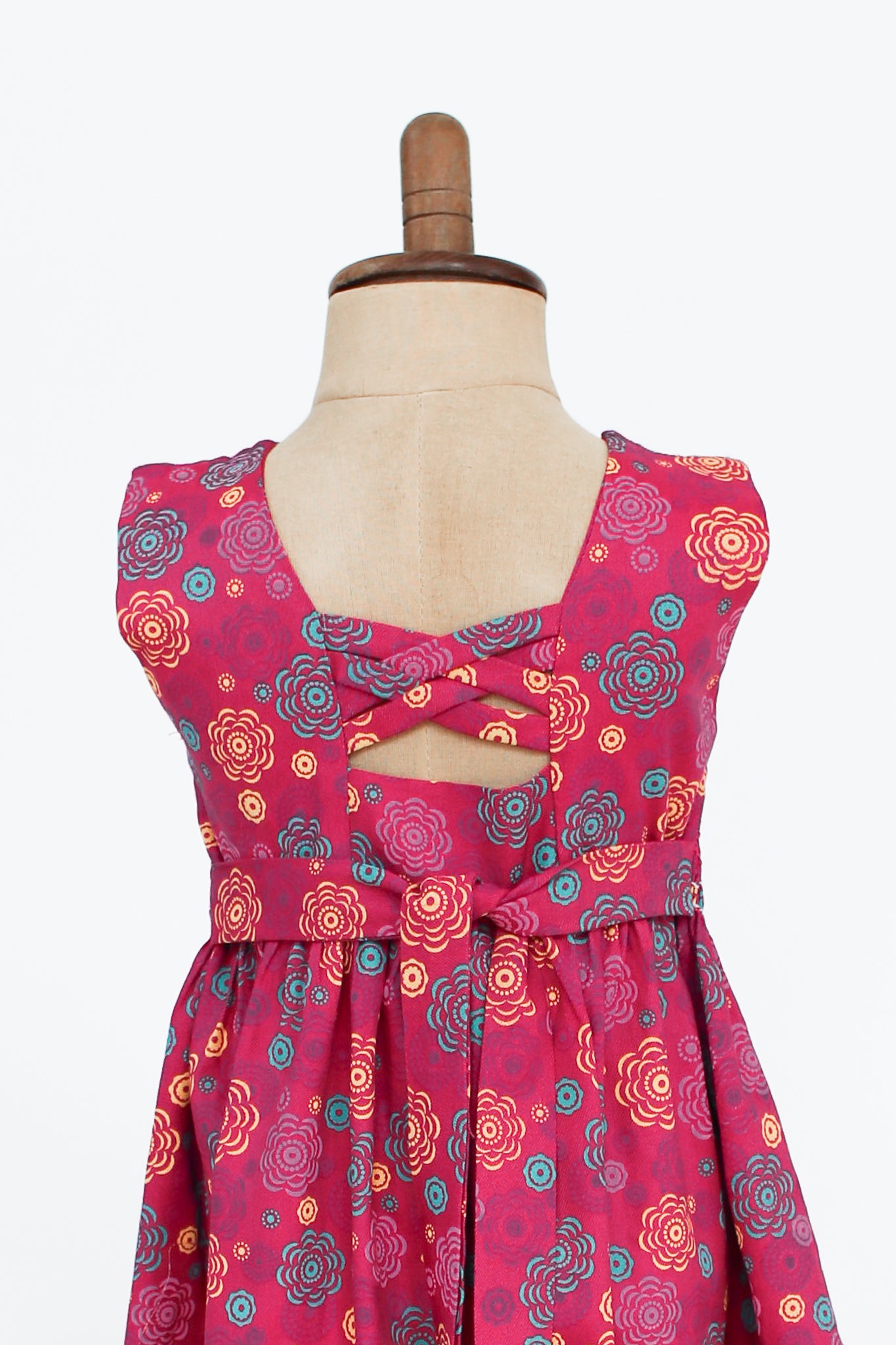 Hand-Smocked Dress, Pomegranate Floral