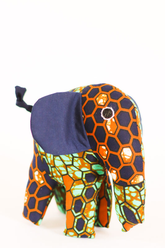 Plush Kitenge Elephant, Hextor