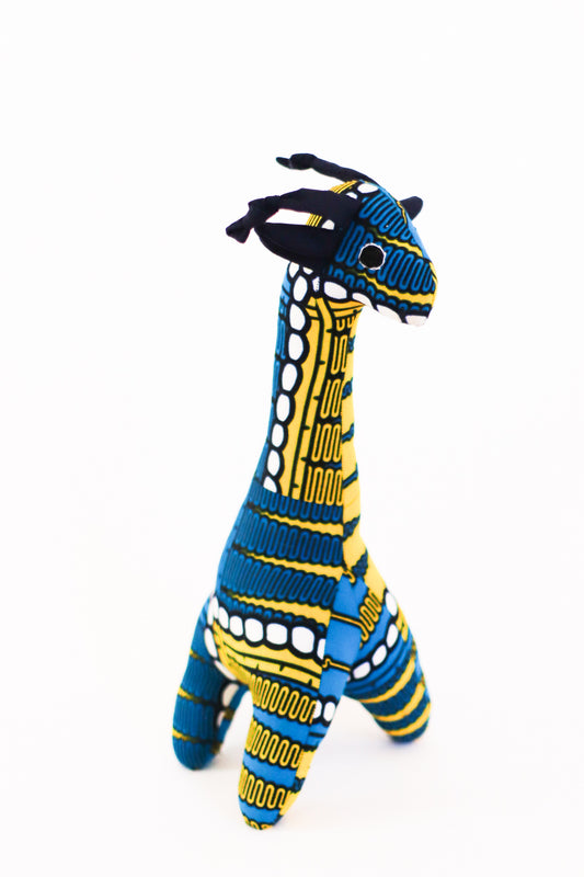 Plush Kitenge Giraffe, Lemon Drop