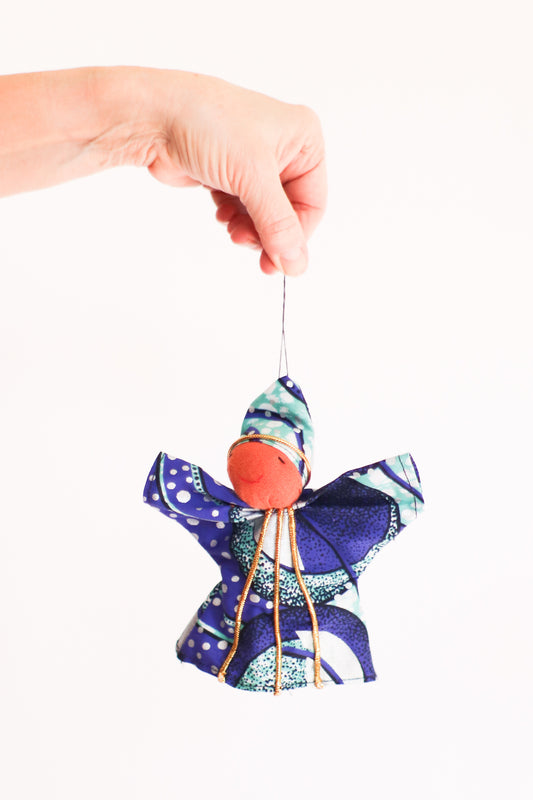 Kitenge Angel Ornament, Iolite