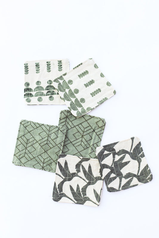 Kitenge Coaster Set, Cool Palette