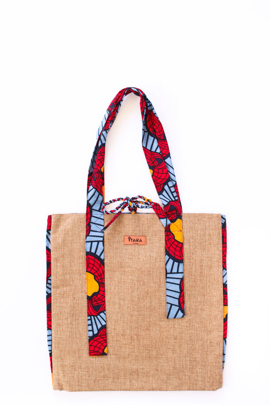 Canvas + Kitenge Tote Bag, Flora