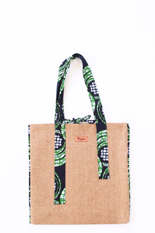 Canvas + Kitenge Tote Bag, Moss