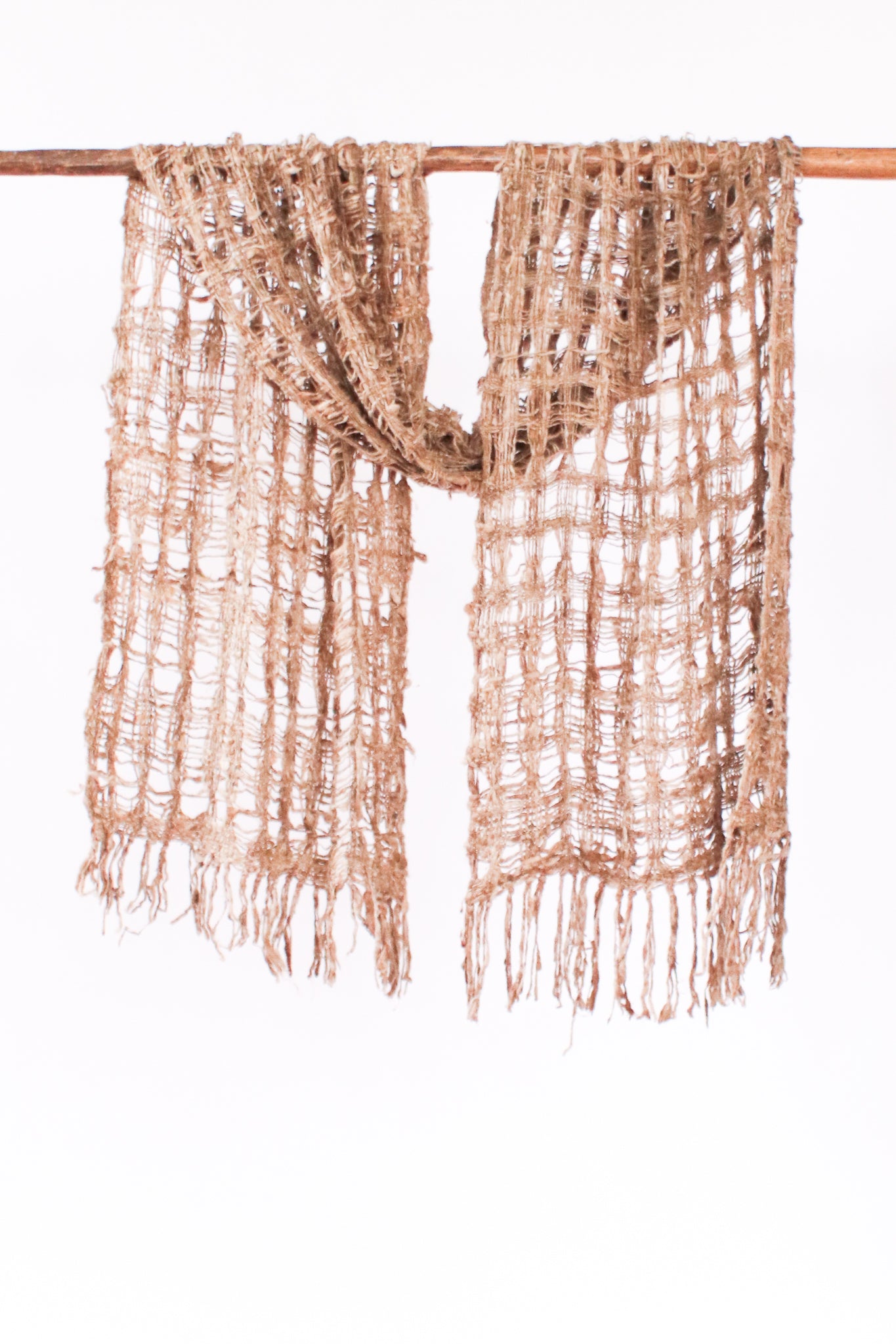 Wild Silk Chunky Open-Weave Scarf, Natural