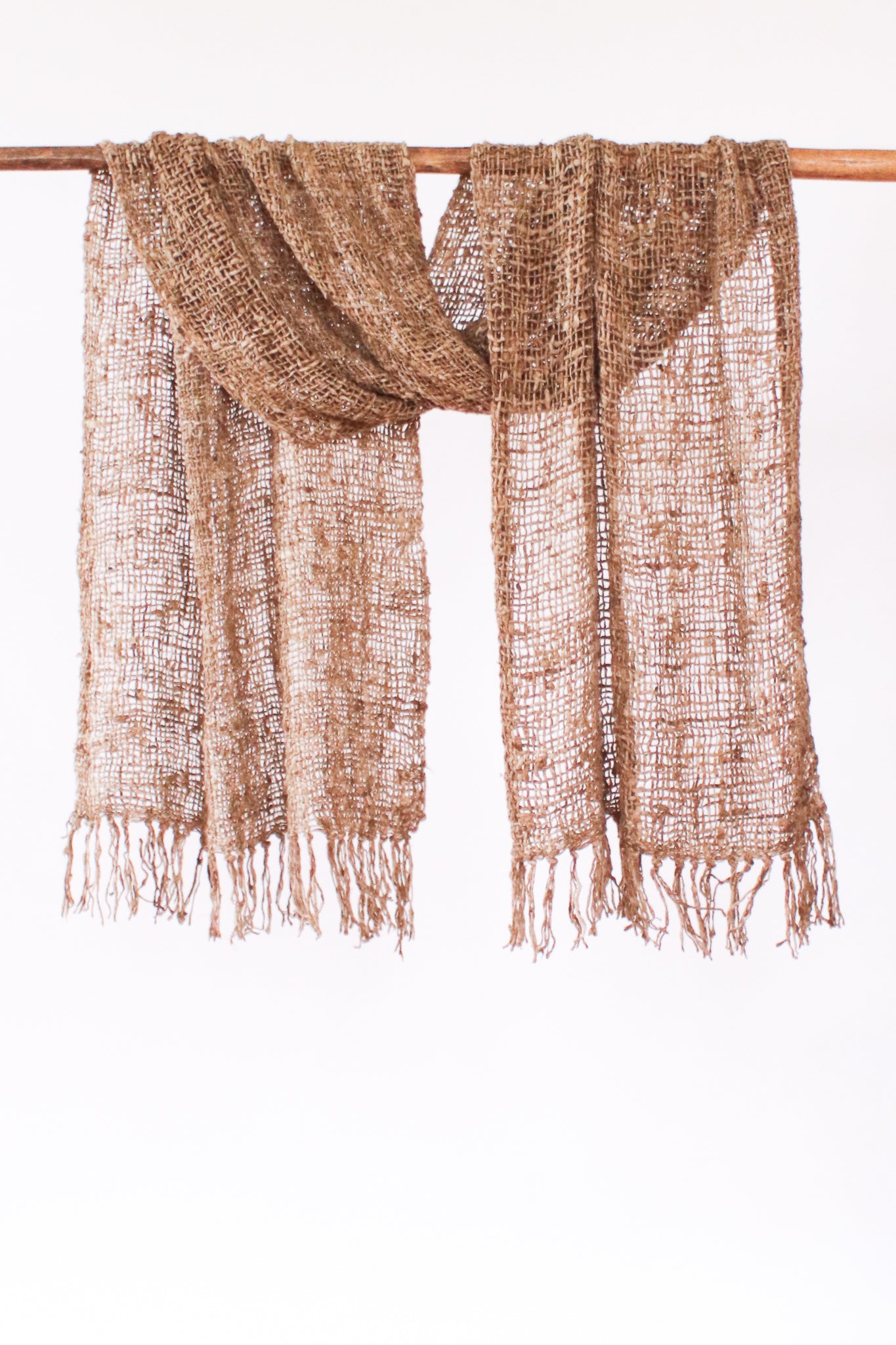 Wild Silk Chunky Weave Scarf, Natural