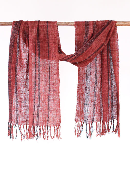 Wild Silk Scarf Nato Bark + Black Mud, Medium