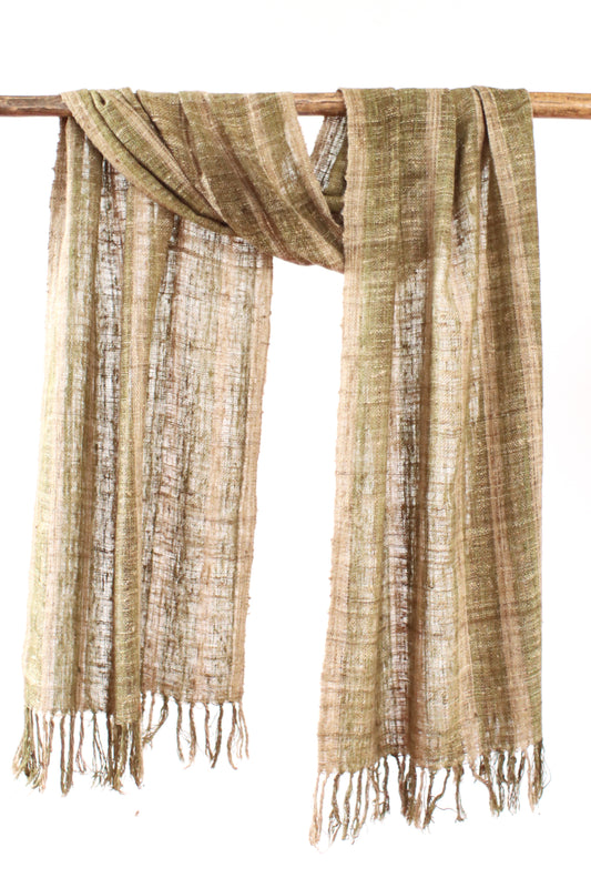 Wild Silk Scarf Natural + Psiadia + Natural, Medium