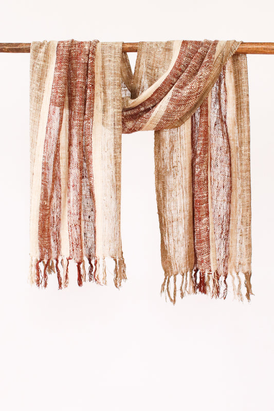 Wild Silk Scarf Nato Bark + Sun Bleached + Natural, Medium