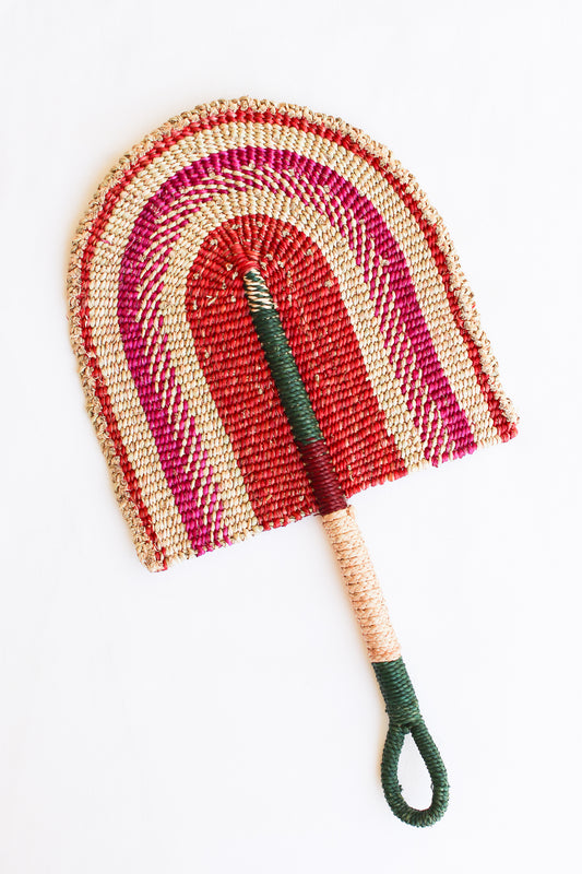 Woven Fan, Magenta and Sienna