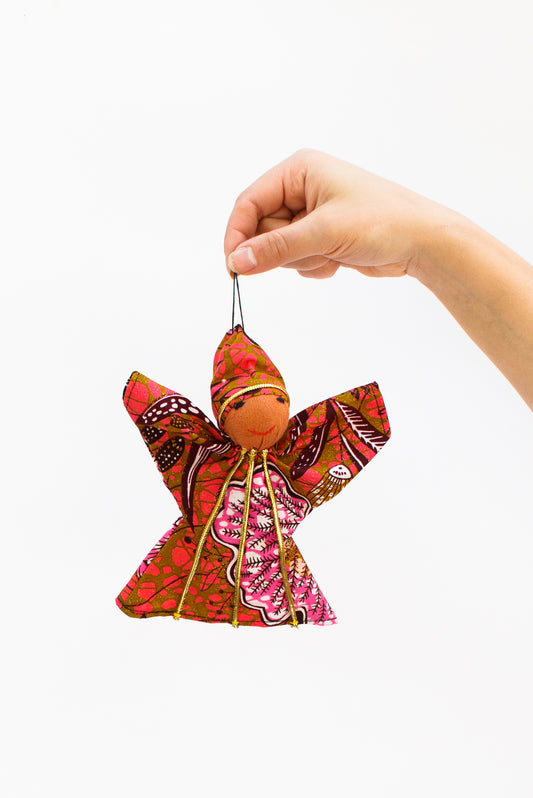 Kitenge Angel Ornament, Tourmaline