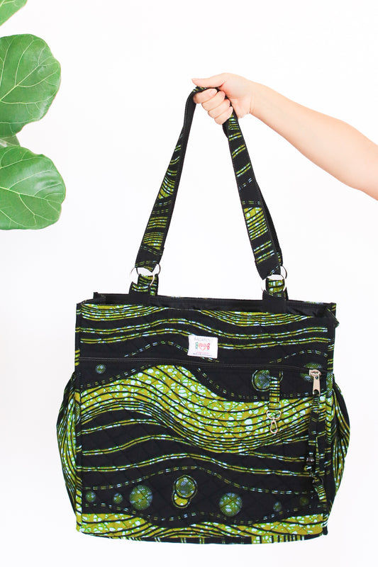 Wax Print Tote, Lunar