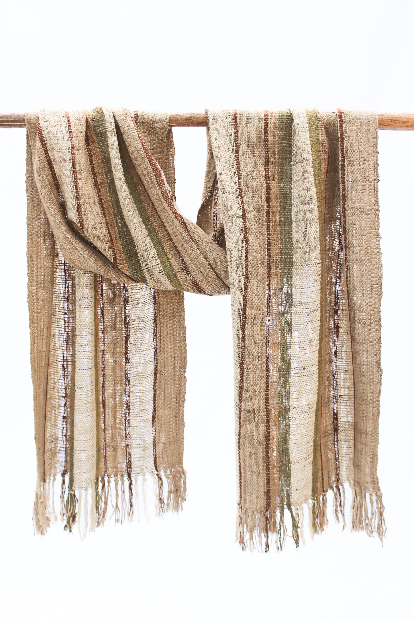 Wild Silk Scarf, Natural + Sun Bleached + Mushroom + Psaidia Leaves