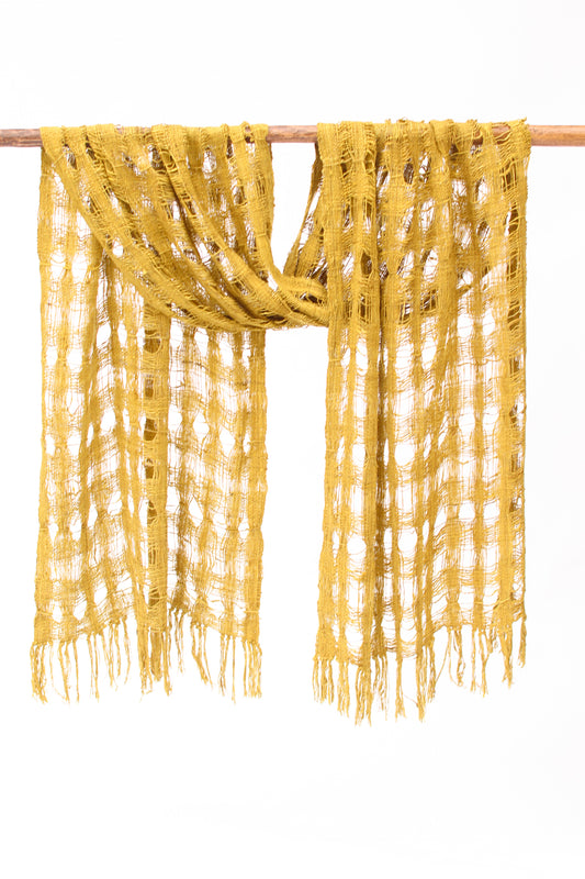Wild Silk Chunky Open-Weave Scarf, Passion Fruit