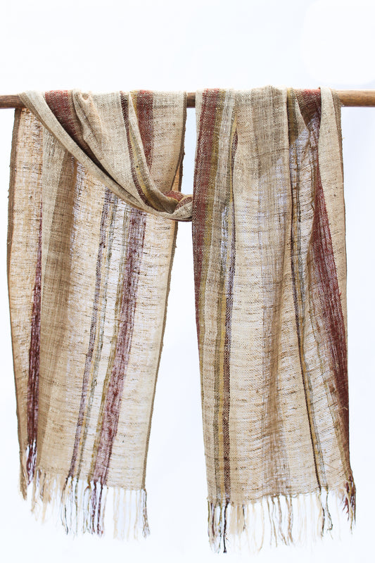Wild Silk Scarf, Passion Fruit + Sun Bleached + Nato Bark + Mushroom + Psaidia Leaves