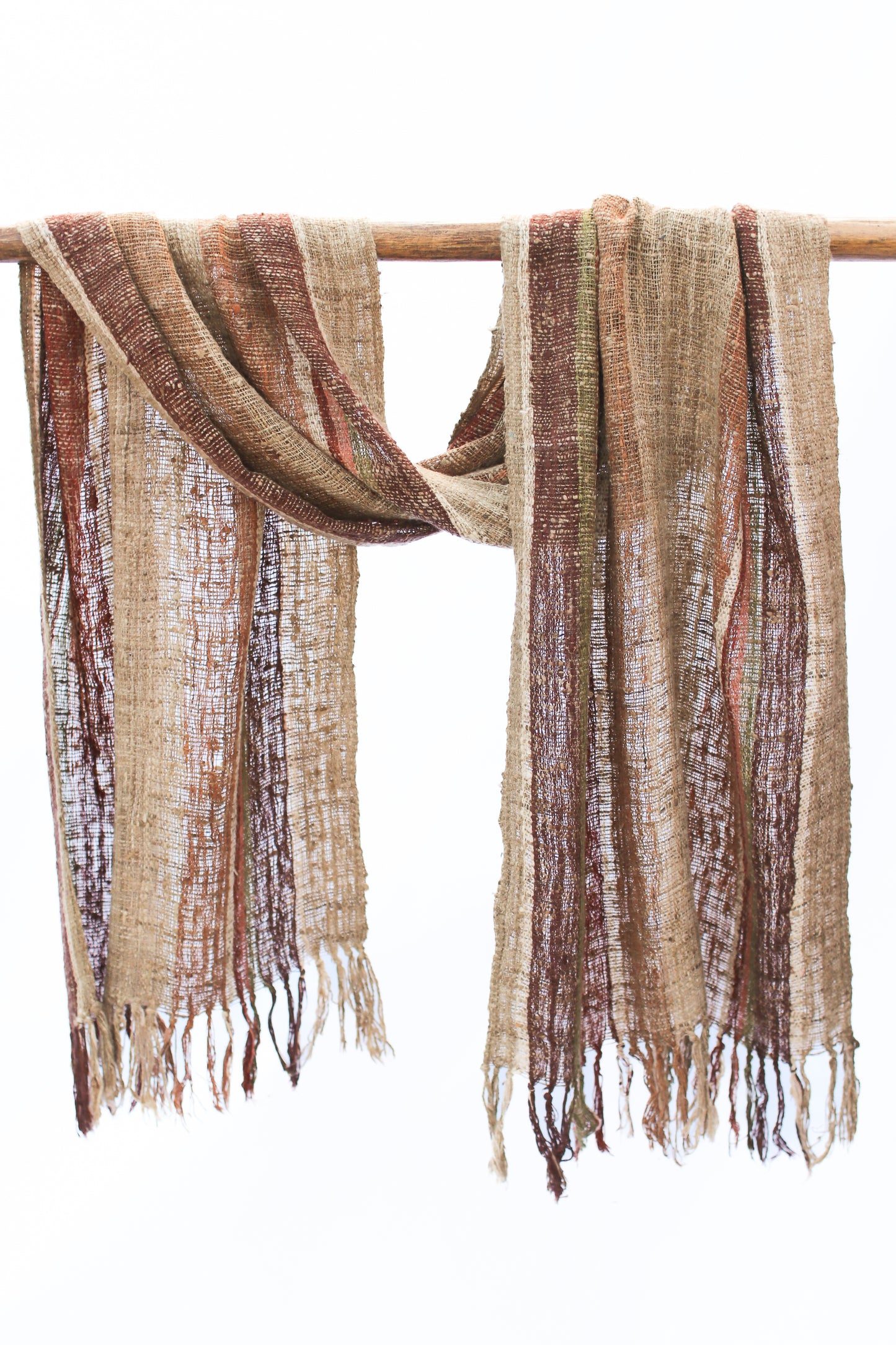 Wild Silk Scarf, Turmeric + Mushroom + Nato Bark + Natural + Psiadia Leaves