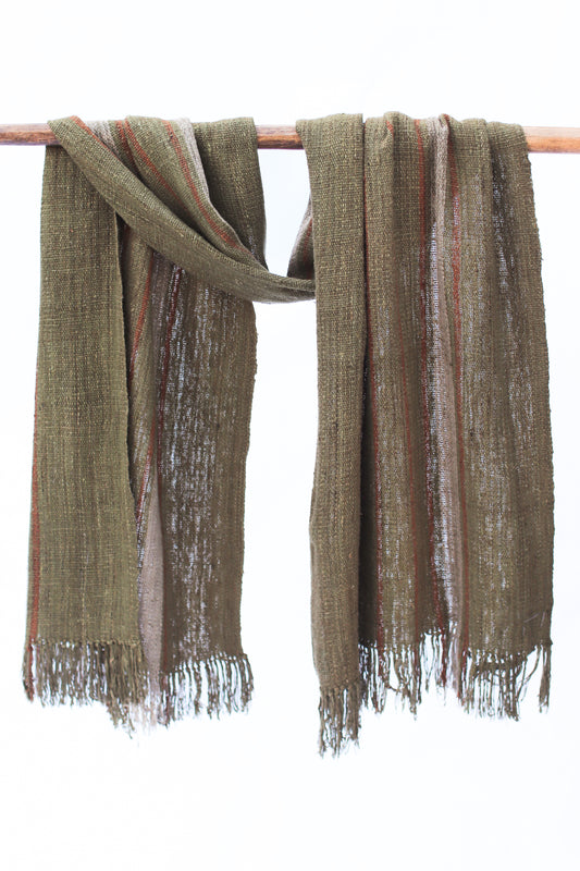 Wild Silk Scarf, Psiadia Leaves + Natural + Nato Bark