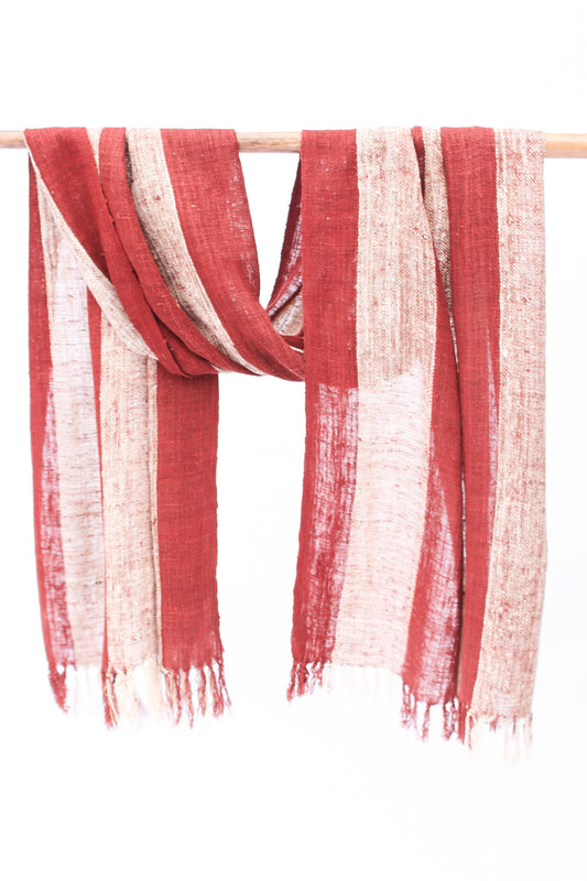 Wild Silk Scarf, Sun Bleached + Nato Bark Stripe