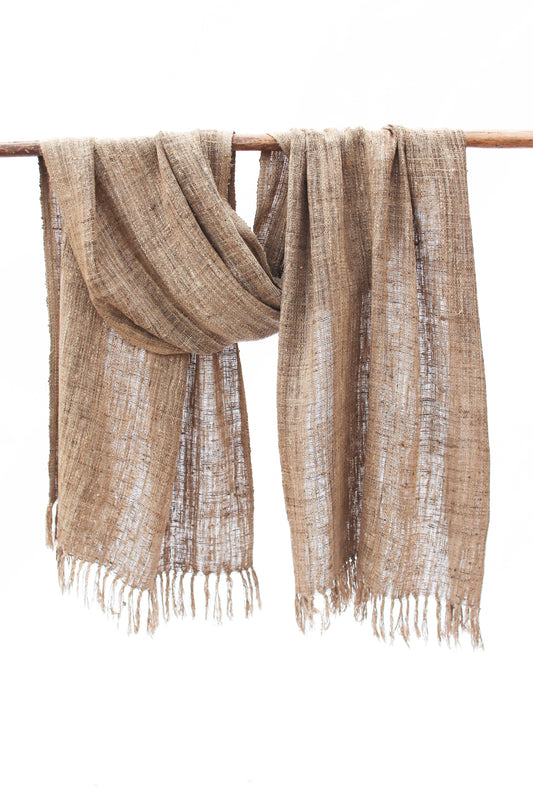 Wild Silk Scarf, Natural Large