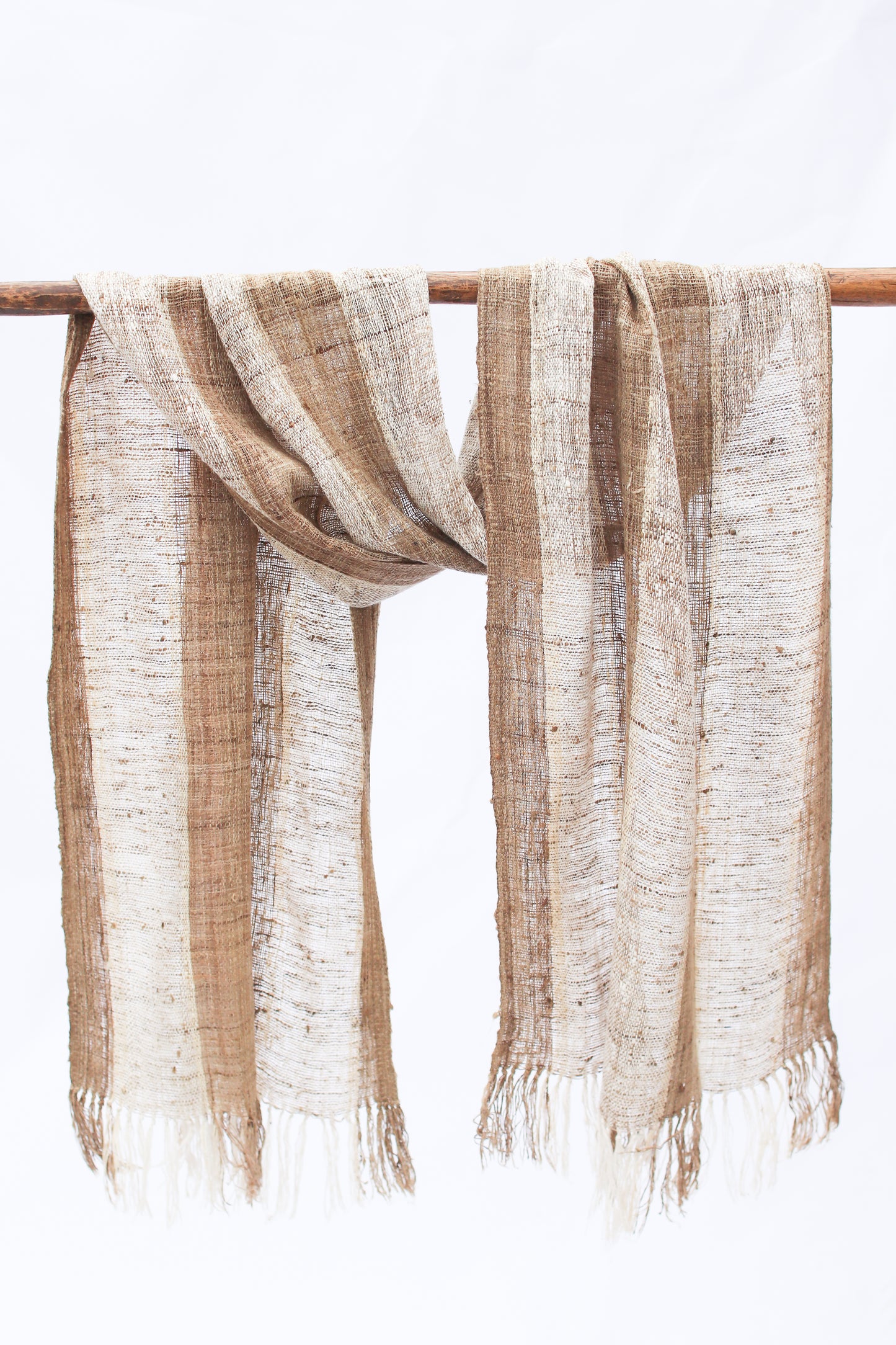 Wild Silk Scarf, Natural + Sun Bleached Stripe