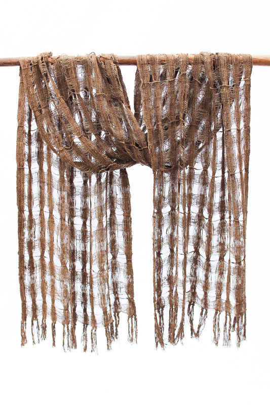 Wild Silk Chunky Open-Weave Scarf, Natural