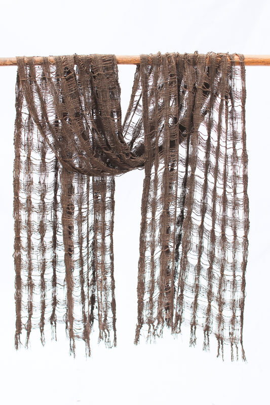 Wild Silk Chunky Open-Weave Scarf, Water Lily