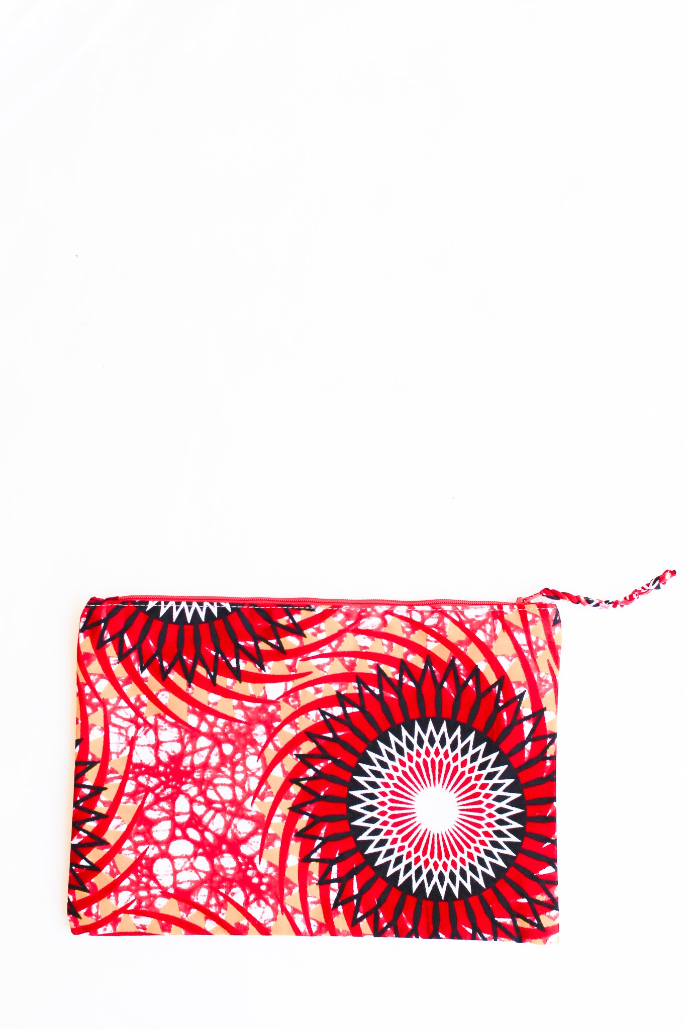 Embroidered Zebra Pouch, Hot Pink