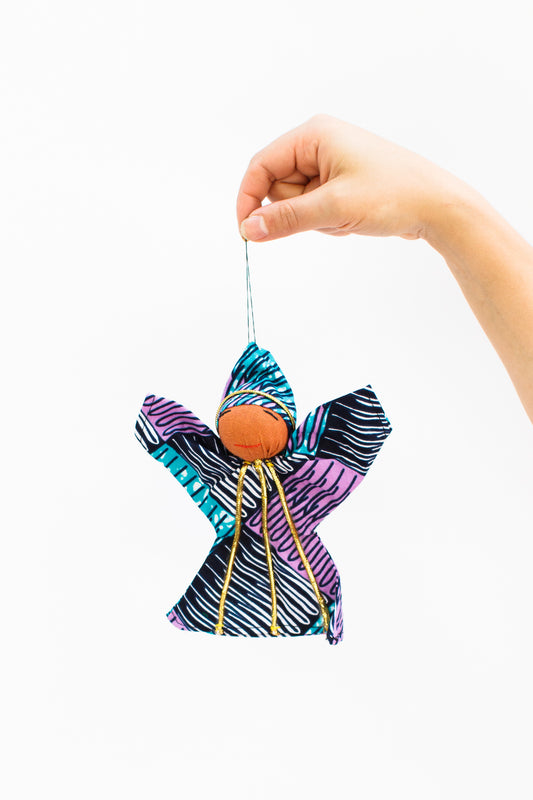 Kitenge Angel Ornament, Amethyst