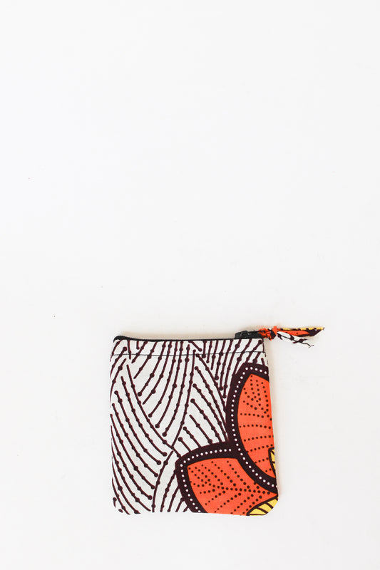 Kitenge Coin Pouch, Copper Daisies