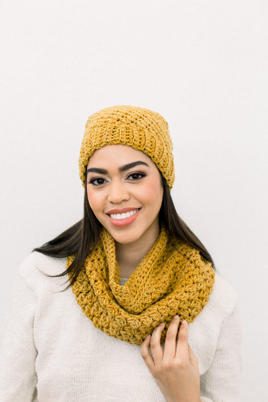 Crochet Pattern Kit, Vineyard Crochet Cowl and Vineyard Beanie