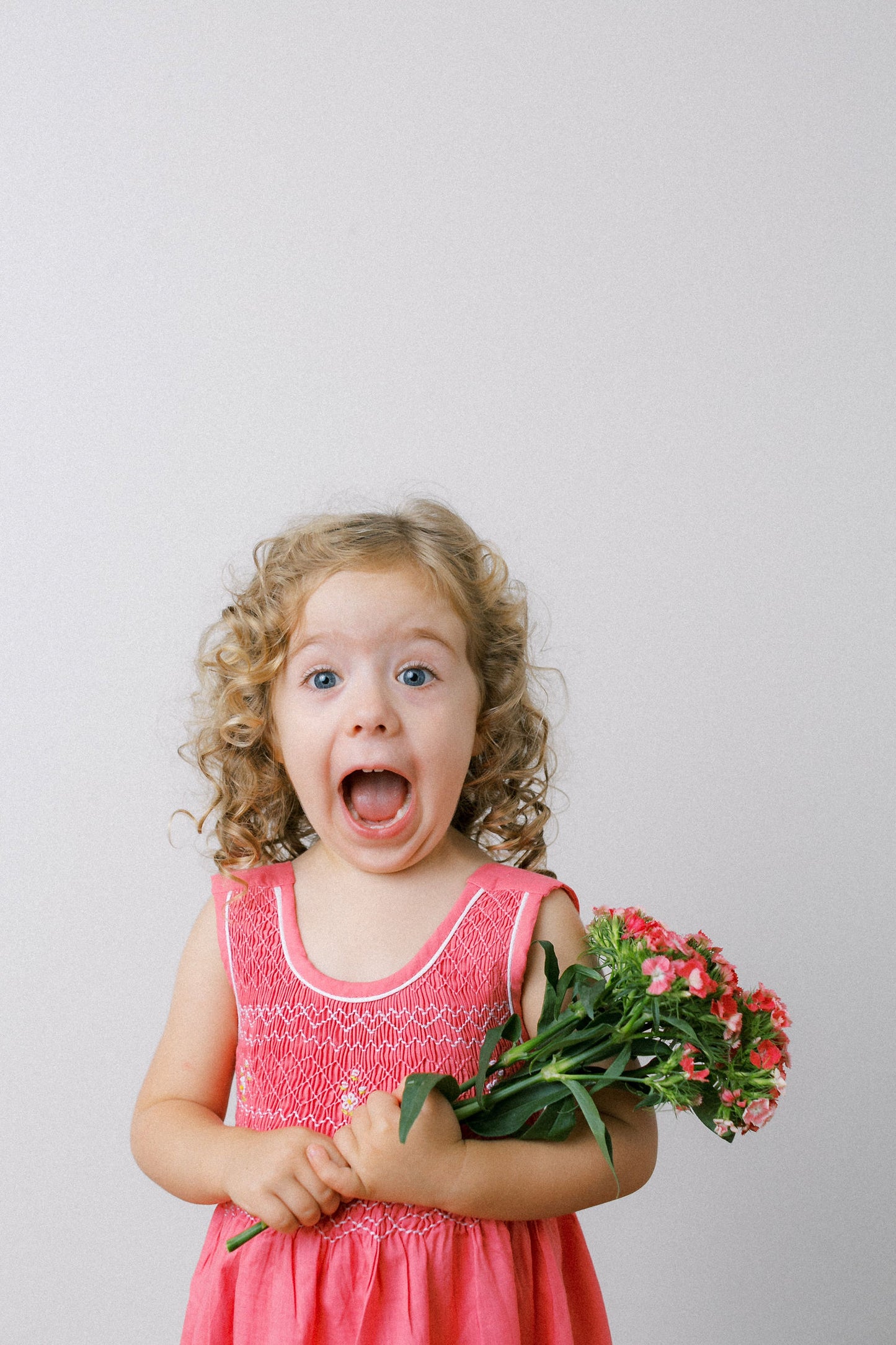 Hand-Smocked Dress Floral, Taffy