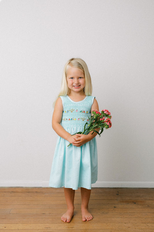 Hand-Smocked Dress Children Playing, Sea Spray