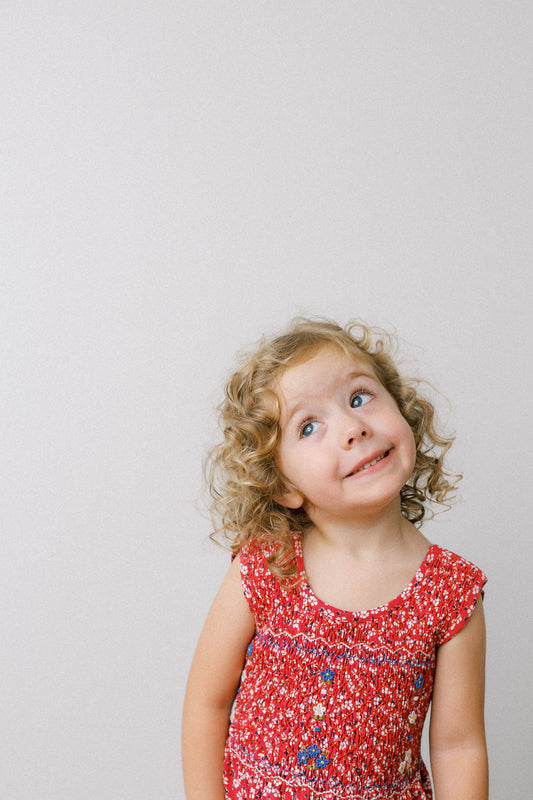 Hand-Smocked Dress Floral, Picnic