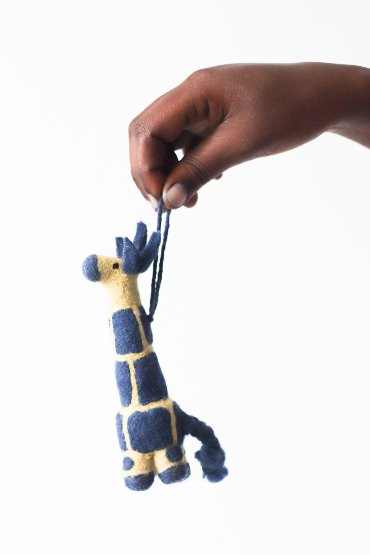 Ollie Giraffe Ornament, Fresh Cosmos and Indigo