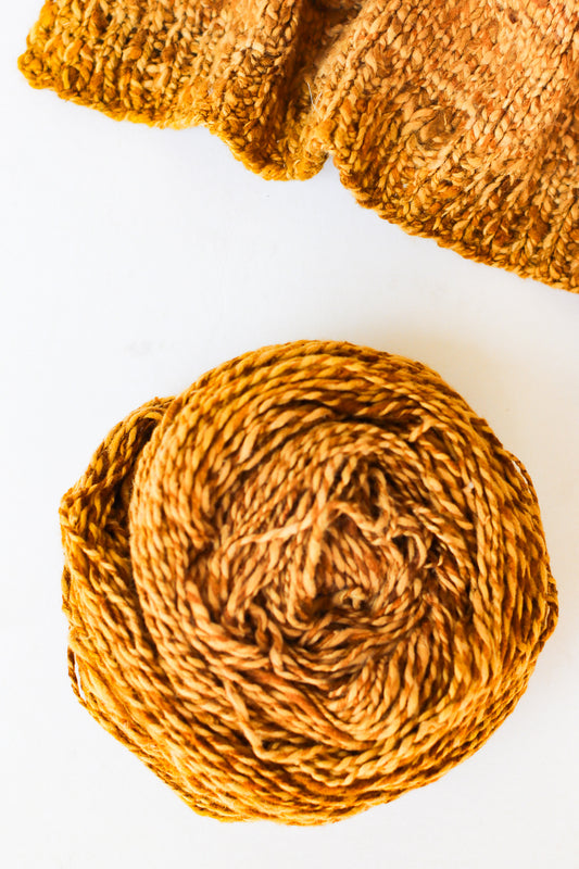 Wild Borocera Silk Yarn + Ethiopian Cotton, Onionskin