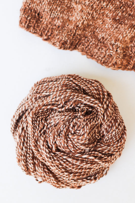 Wild Borocera Silk Yarn + Ethiopian Cotton, Voca Peach