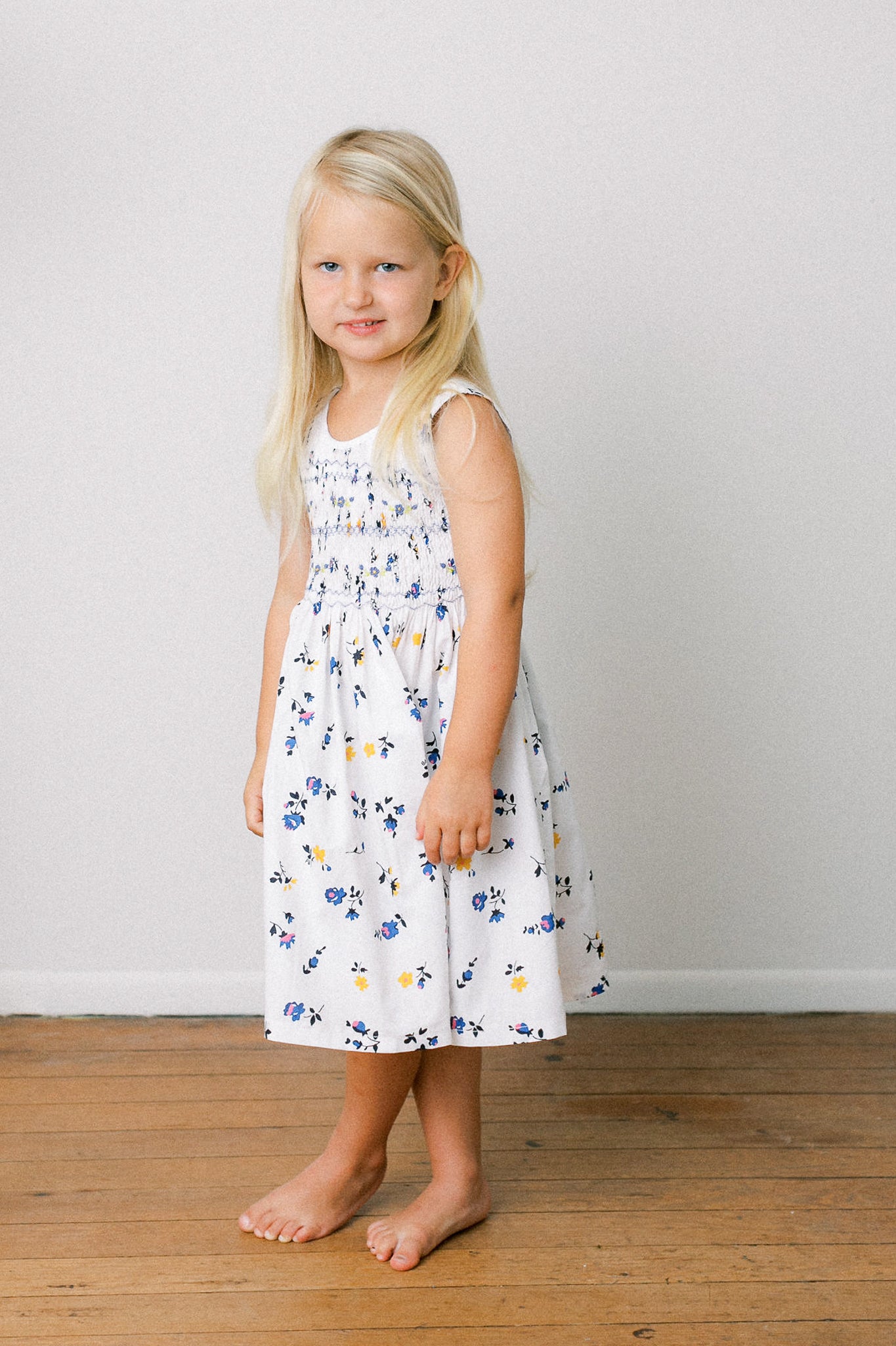 Hand-Smocked Dress Floral, Wildflower