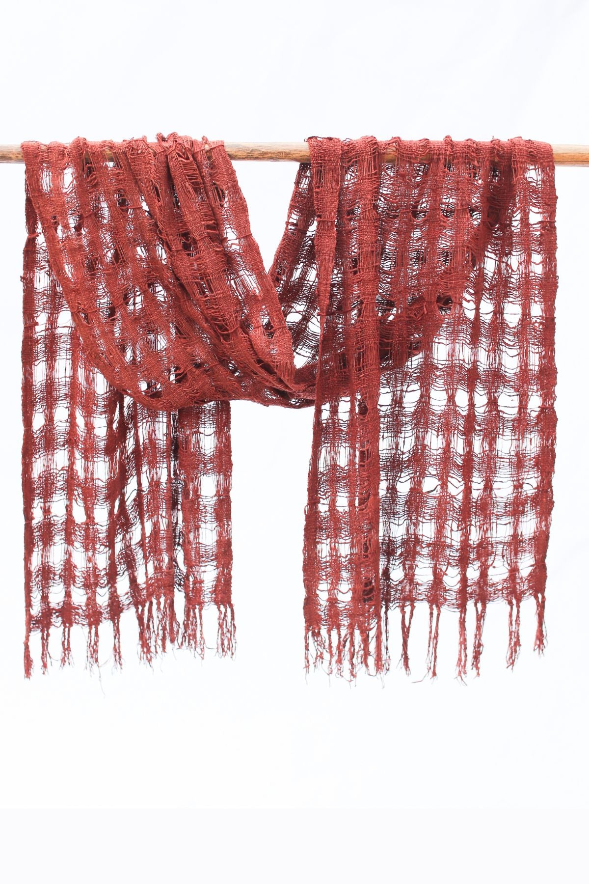 Wild Silk Chunky Open-Weave Scarf, Nato Bark