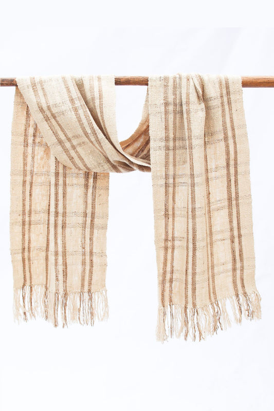 Wild Silk Scarf, Sun Bleached + Natural Plaid