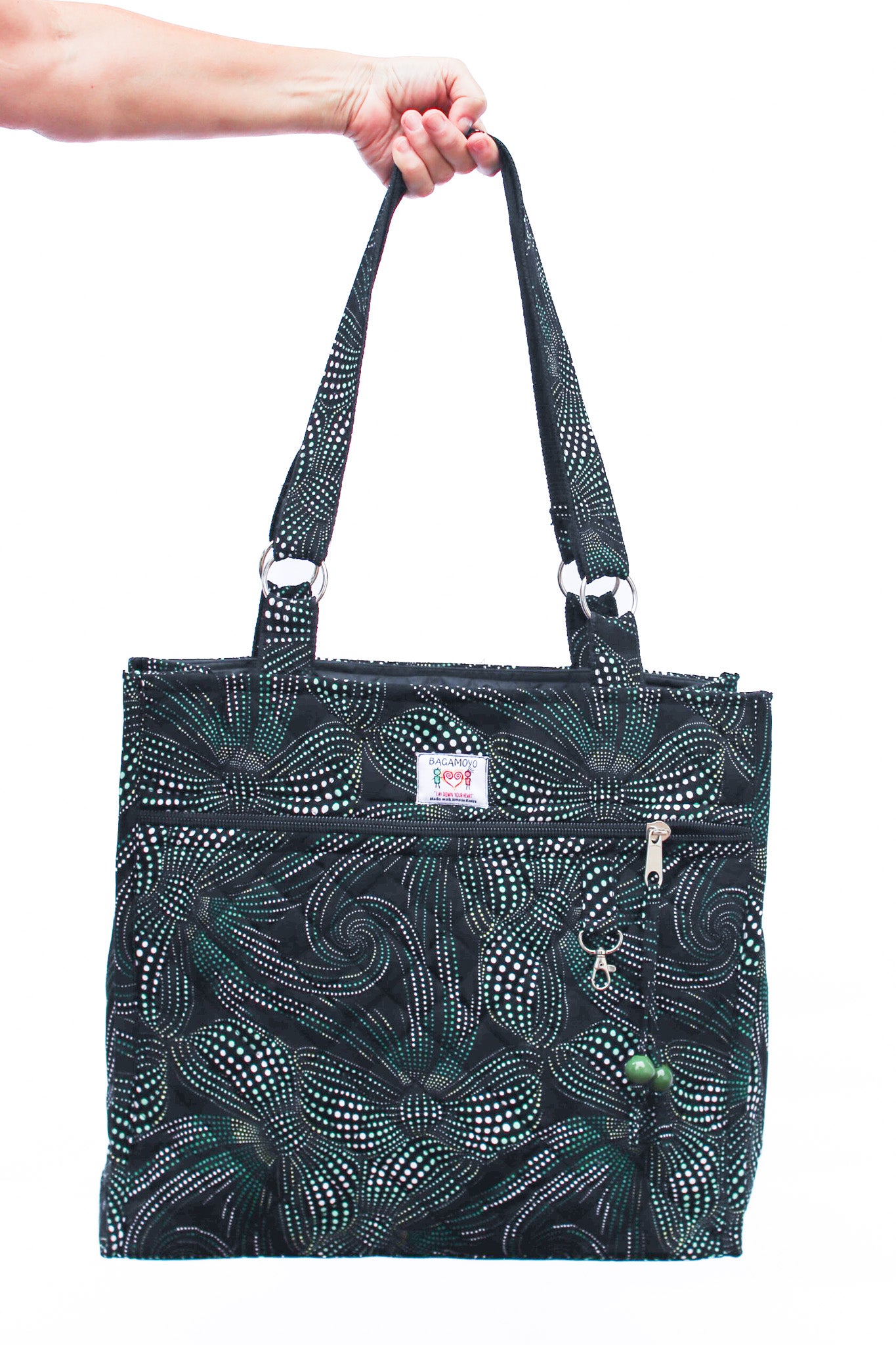 Wax Print Tote, Bows