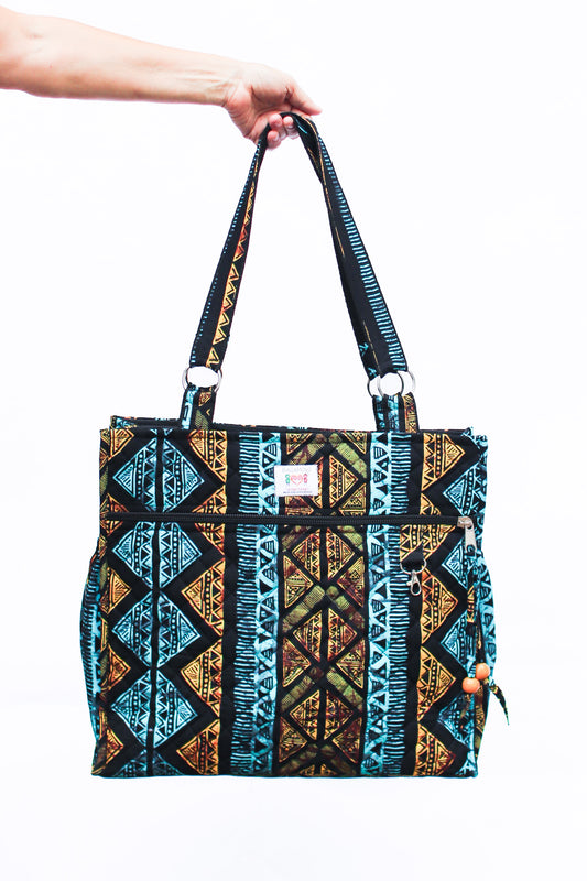 Wax Print Tote, River