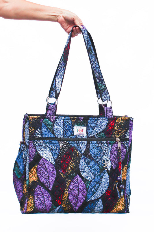 Wax Print Tote, Evening Foliage