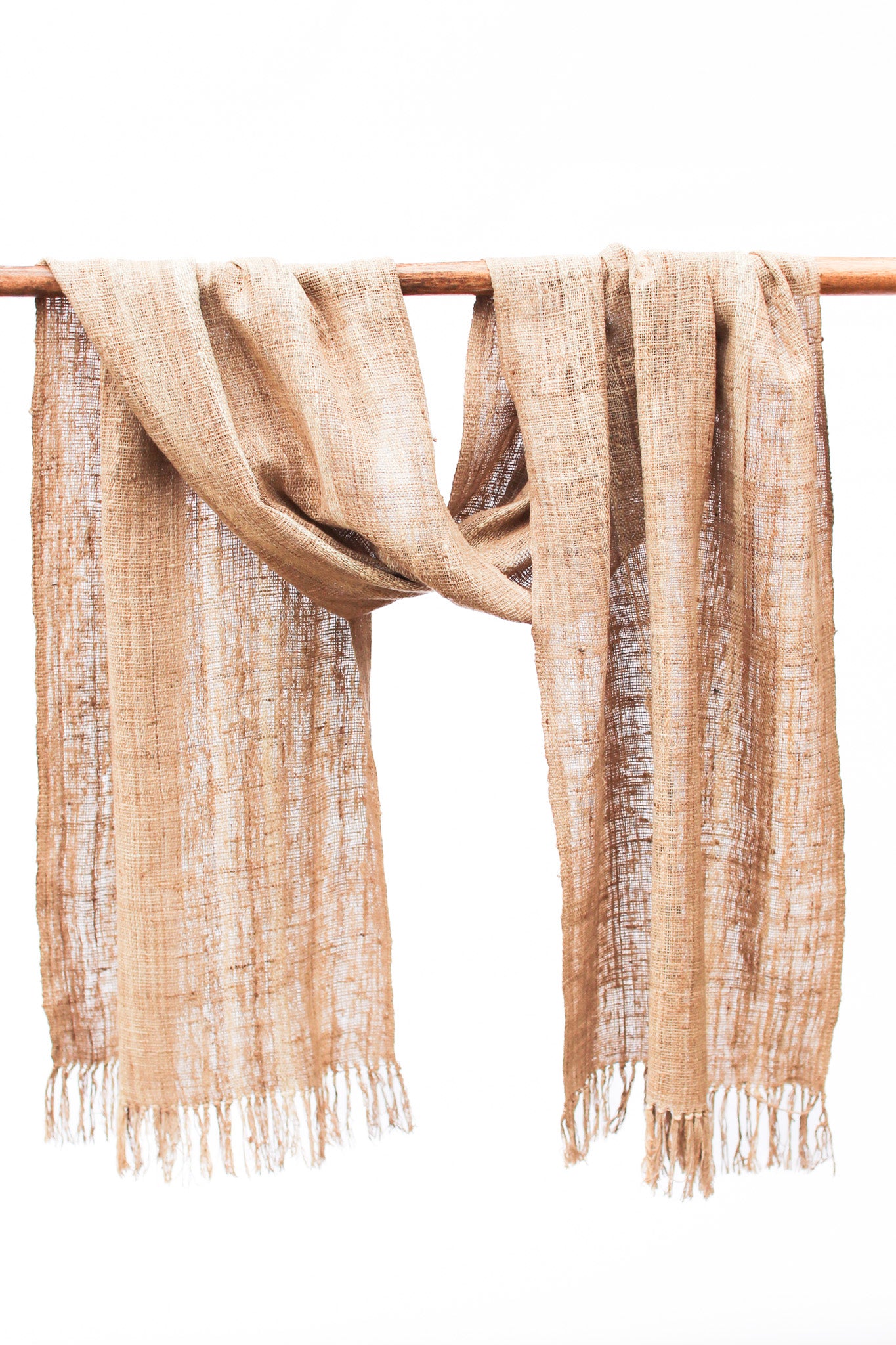 Wild Silk Scarf, Natural Stripe
