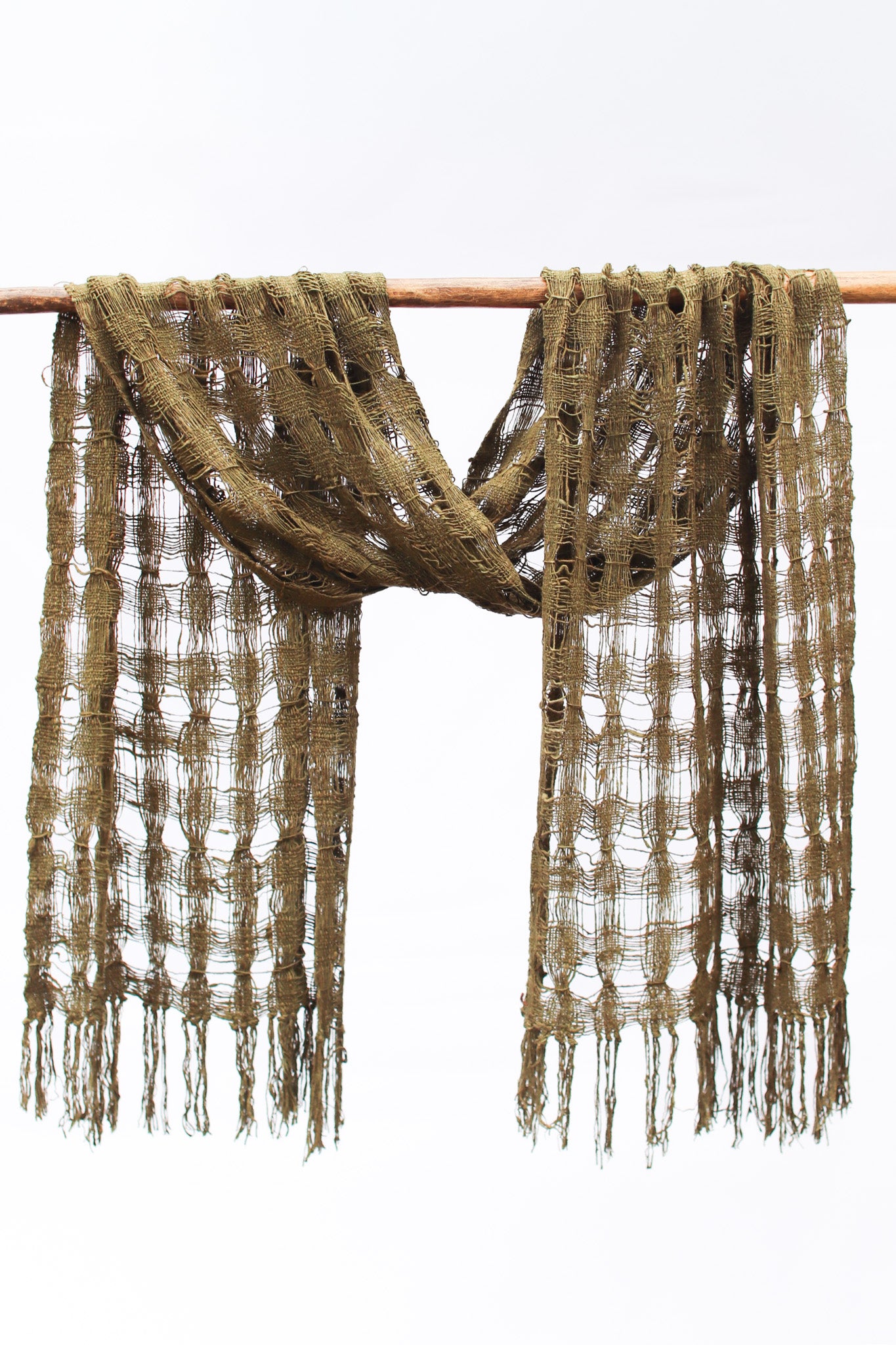 Wild Silk Chunky Open-Weave Scarf, Psaidia Leaves