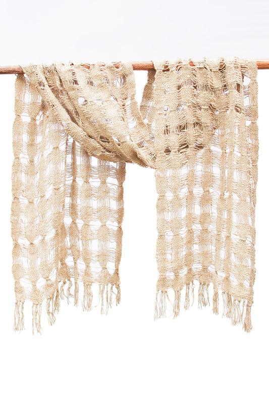 Wild Silk Chunky Open-Weave Scarf, Water Lily