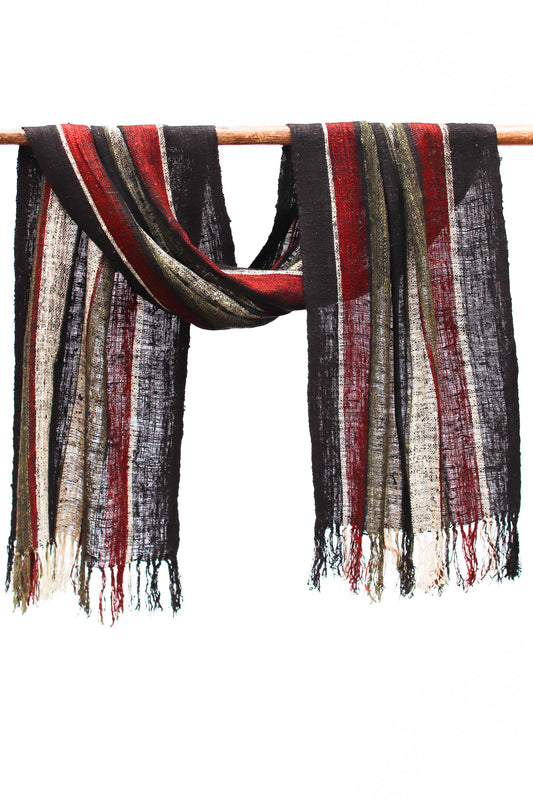 Wild Silk Scarf, Psaidia +Black Mud + Nato Bark + Sun Bleached Stripe